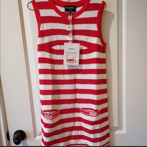 Red and White gorgeous Chanel dress size 36
